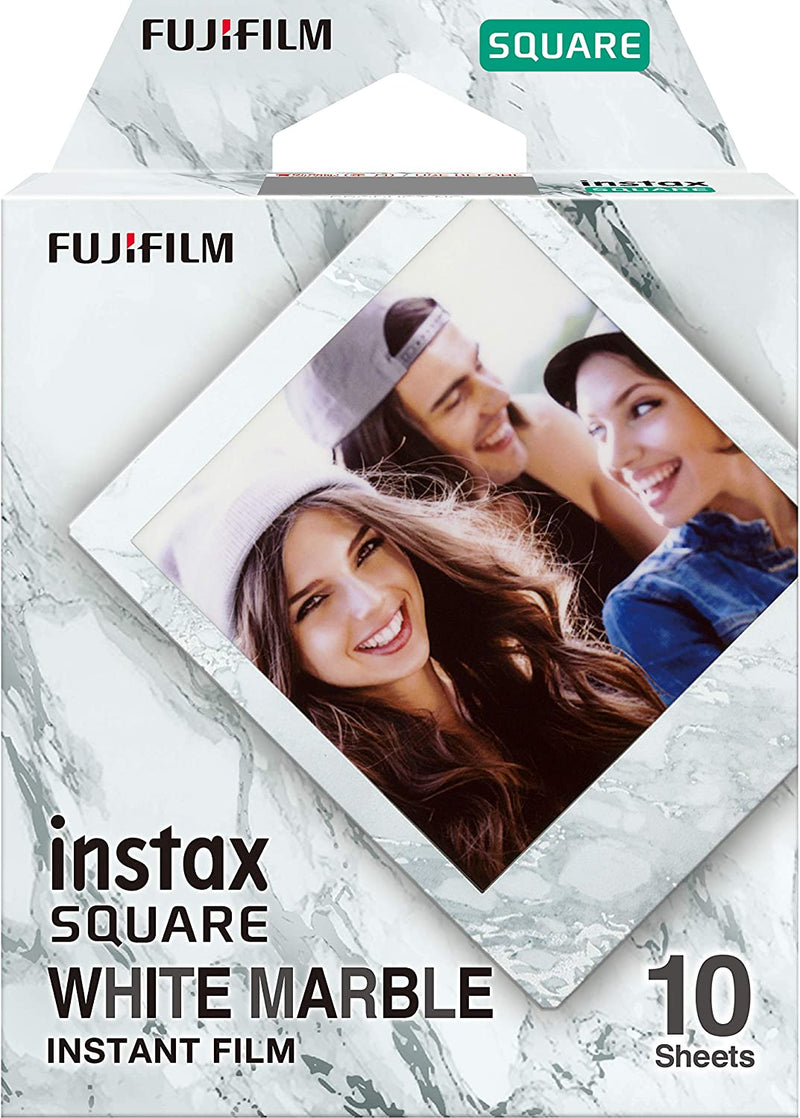 Fujifilm INSTAX SQUARE Instant Film (10 Exposures, White Marble Frame)