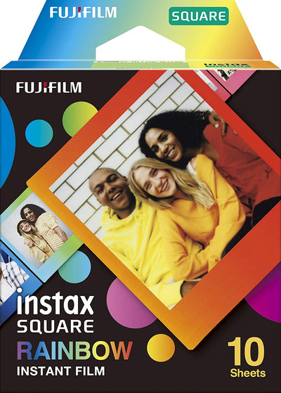 Fujifilm INSTAX SQUARE Instant Film (10 Exposures, Rainbow Frame)
