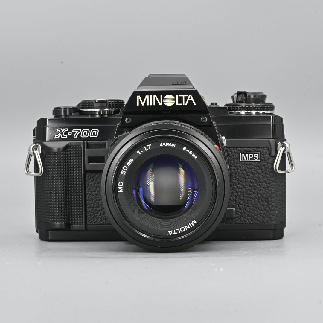 Minolta X700  + MD 50mm F1.7 Lens + Gemini 80-205mm F4.5 Marco Zoom Lens