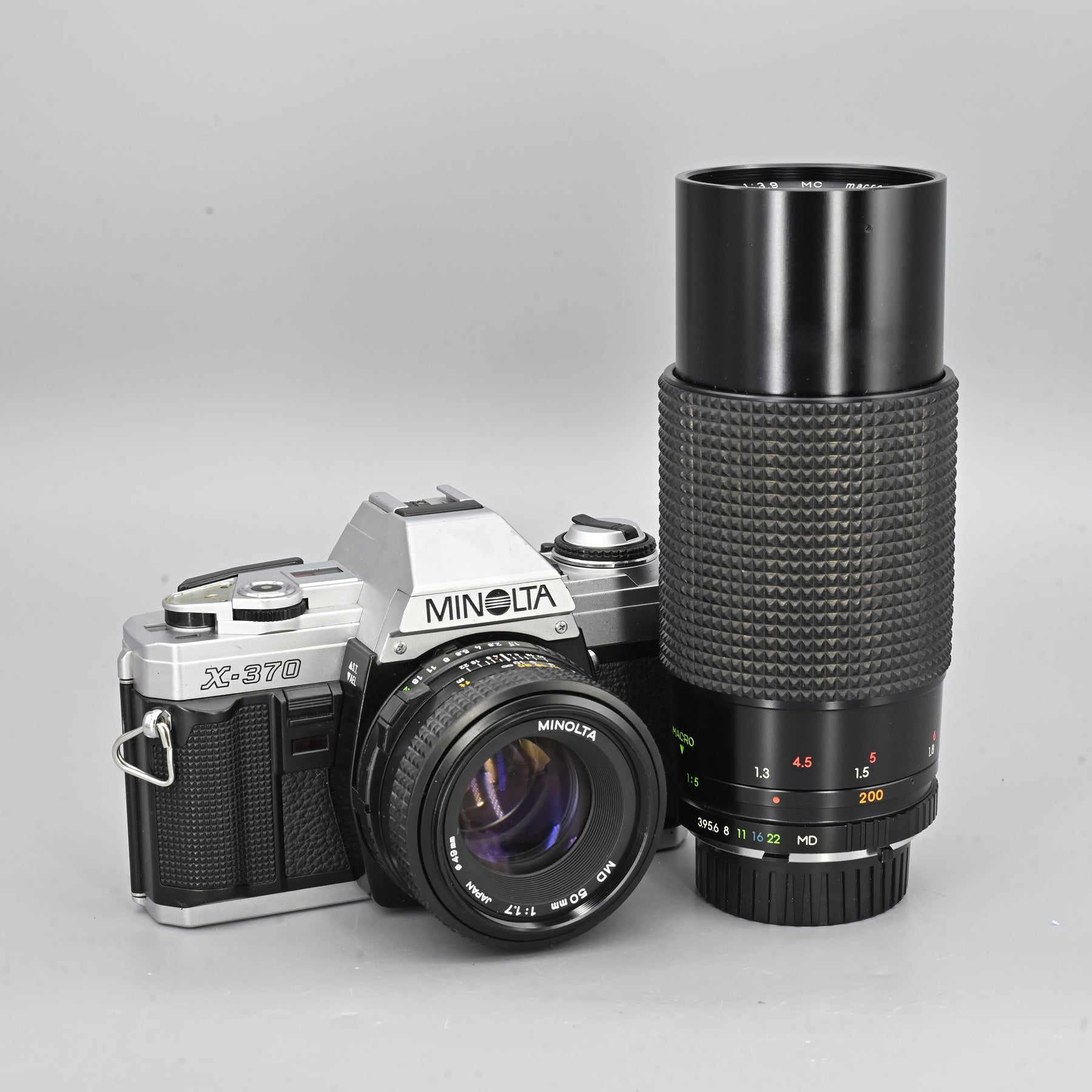 Minolta X370 + MD 50mm F1.7 Lens + Albinar 80-200mm F3.8 Zoom Lens