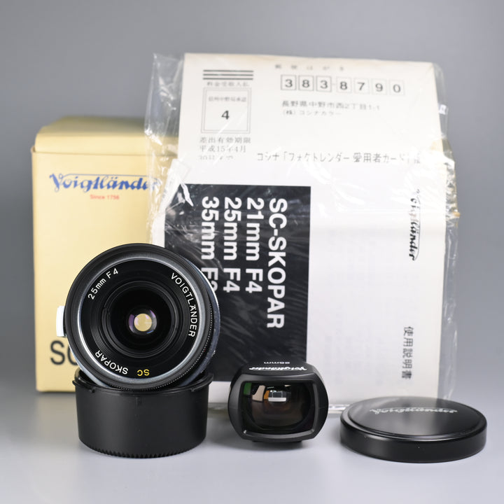 Voigtlander SC Skopar 25mm F4 Lens S Mount + 25mm Viewfinder (Box Set)