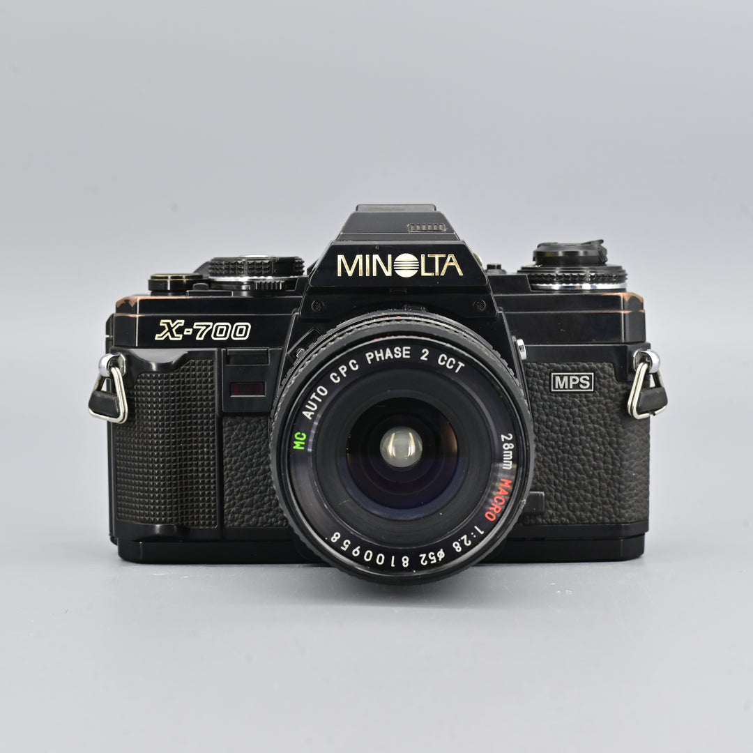 Minolta X700 MPS Black + CPC Phase 2 MC Auto 28mm F/2.8 Lens