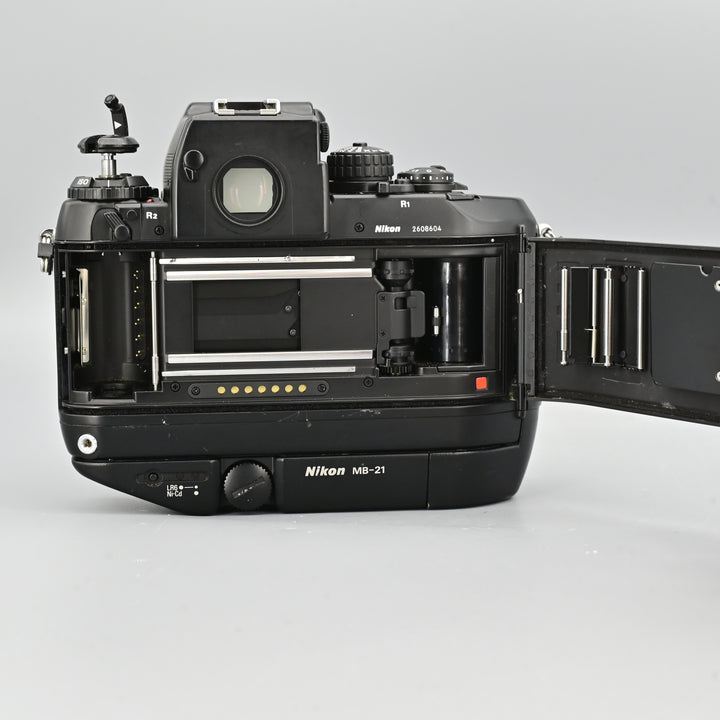 Nikon F4 Body Only + MB-21 Motor Drive + AFD 28mm F2.8 Lens.