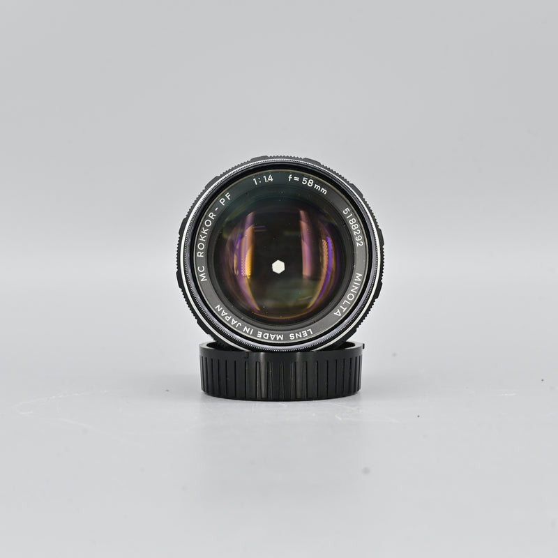 Minolta MC ROKKOR-PF 58mm F1.4 lens