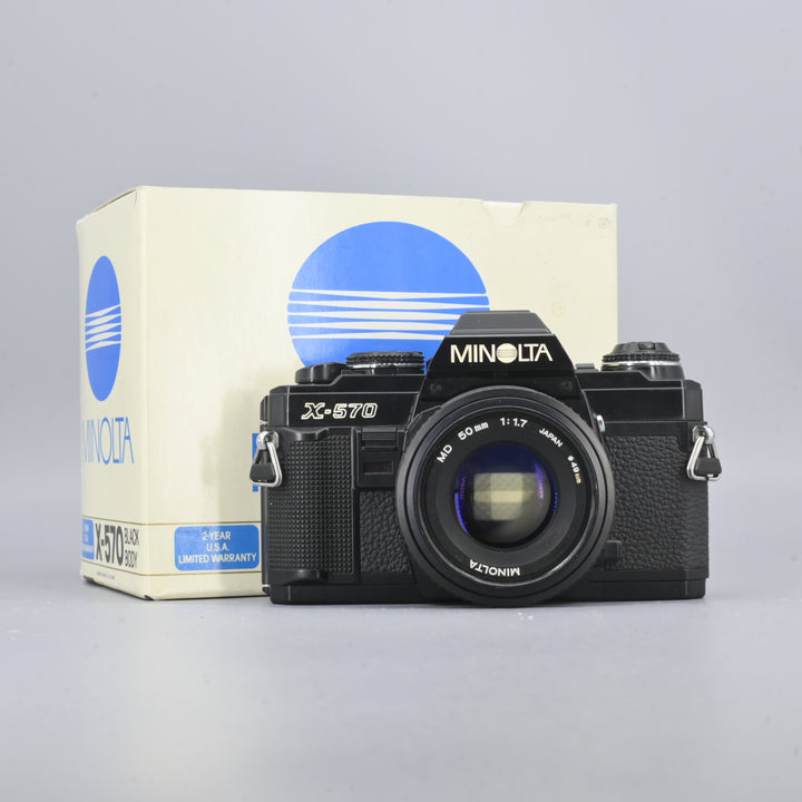 Minolta X570 Black + MD 50mm F1.7 Lens (Box Set)