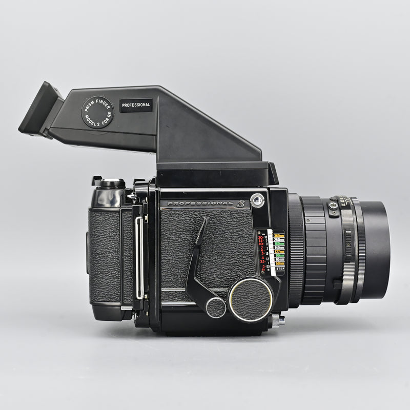 Mamiya RB67 Pro S + Prism Finder + Sekor C 150mm F4 Lens